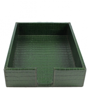    Deluxe.   Letter Tray GioBagnara Green Croc