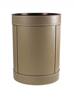    Deluxe.    Rotondo waste paper basket by GioBagnara taupe
