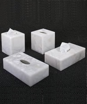   .        Alabaster Tissuue Box 