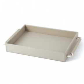     . Global Views Double Handle Serving Tray-Grey   