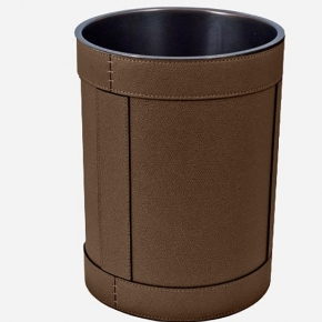    Deluxe.    Rotondo waste paper basket by GioBagnara Brown 